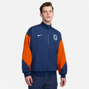 Holland Træningsjakke Dri-FIT Strike Anthem EURO 2024 - Navy/Orange/Hvid - Nike, størrelse Small